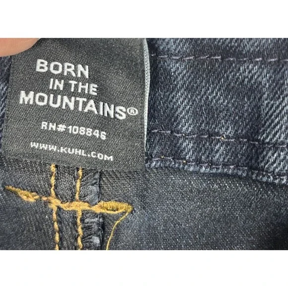 Kuhl Legendary Straight Jeans Hiking Outdoor Born in the Mountains Blue Size 4S - Picture 9 of 14